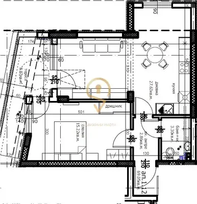 Ein Schlafzimmer in einem neuen Gebäude Levski