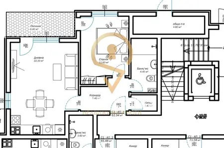Building 1 Two-bedroom Apt. No.1 Floor 1